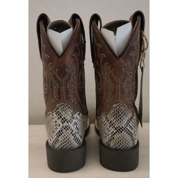Cody James 43125 Boys' Sz 12D Brown Exotic Python Print Western Boots - Picture 3 of 11